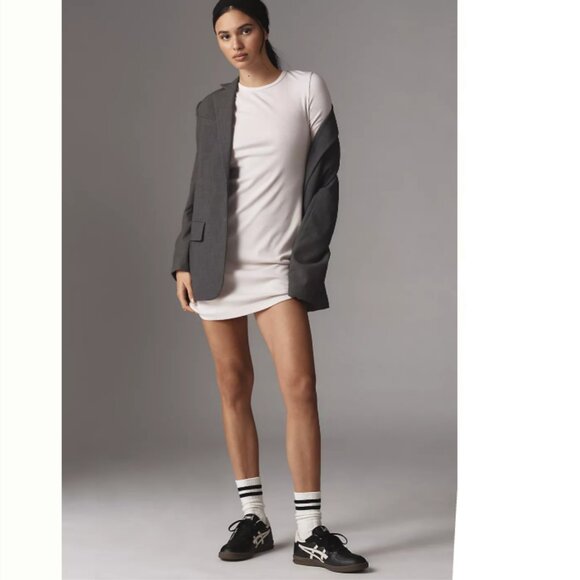 Brand New Sundry Ribbed Cut Out Short-Sleeve Mini Dress - Picture 6 of 8